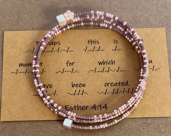 Esther 4:14 Morse Code Bible Verse Bracelet