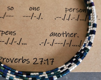 Proverbs 27:17 Morse Code Bible Verse Bracelet