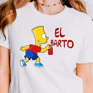 Bart Simpson El Barto Shirt, The Simpsons Bart Simpson Fan Tee, Iconic TV Show Apparel, Funny Gift Idea, Bart Simpson Spray Paint Design