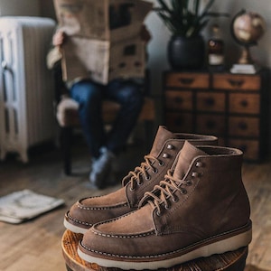 Handmade Men’s Leather Boots – Genuine Leather Ankle Boots – Durable Casual & Work Boots for Men