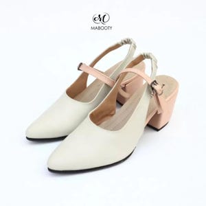 Handmade Genuine Leather Heels for Women – Elegant Comfortable Pumps – Casual or Formal Shoes
