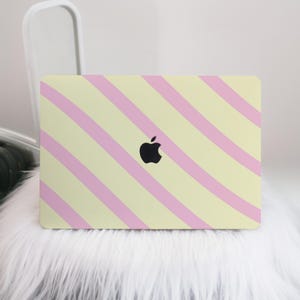 Pink Yellow Stripe Macbook Case,Macbook Case Hard Protective Laptop Case,Air15/13/11,Pro16/15/14,Mac Cover 2024 2023 2021 2020
