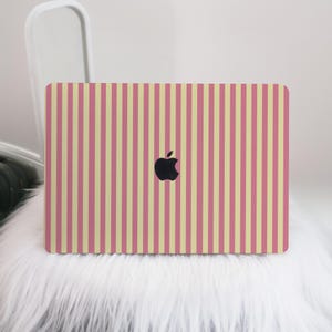 Minimalist Pink Yellow Stripes Macbook Case,Macbook Case Hard Protective Laptop Case,Air15/13/11,Pro16/15/14,Mac Cover 2024 2023 2021 2020