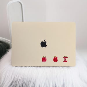 Red Apple Yellow Bottom Mac Case,Light Yellow Macbook Case Hard Protective Laptop Case,Air15/13/11,Pro16/15/14,Mac Cover 2024 2023 2021 2020