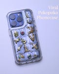 3D Pokopoko Case, Puffer Bubble Shaker Aesthetic Phonecase, Clear iPhone 17 16 15 14 13 Plus Pro Max, Viral Japanese Charm Case for DIY