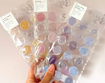 Naklejka z pieczęcią lakową do samodzielnego wykonania, najwyższej jakości pastelowe kwiatowe pieczęcie ślubne, 18 naklejek 3D Kawaii, urocze żywiczne dekoracje, notatnik