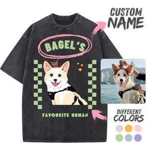 Custom Pet Portrait Animal Photo Shirt, Personalized Pet Name Vintage Graphic Tee with Free Digital Portrait - Pet Memorial Gift - Pet Lover