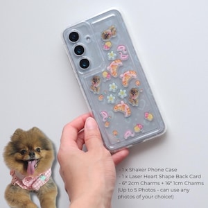 Shaking Charms Phonecase, Android Custom Photo Case, Personalized Dog/Cat/Baby/Dad/Mom Face Phone Case, Samsung S22 23 24 Plus Ultra Note 20