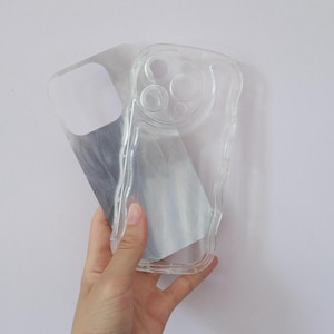 Shaker Photo Case, Curly Wave Phonecase with back card, Clear iPhone 16 15 14 13 Plus Pro Max, Premium iphone case for DIY