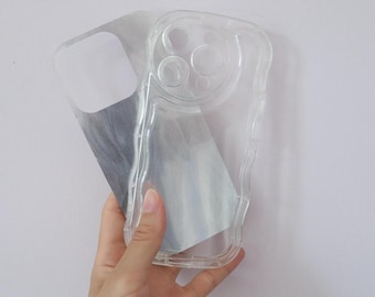 Shaker Photo Case, Curly Wave Phonecase with back card/ insert, Clear iPhone 17 16 15 14 13 Air Plus Pro Max, Premium iphone case for DIY