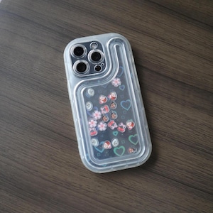 Custom Shaker Phone Case for iPhone 16 15 14 13 Plus Pro Max, 1cm Flowing Resins, Personalized Vtuber/Anime/Celebrity/Kpop Idol Face Photo