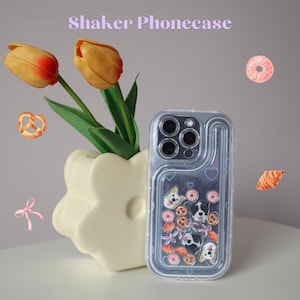 Coquette Shaker Coque de portable avec breloques, coque personnalisée avec photo d'animal de compagnie, tête de téléphone personnalisée chien/chat/bébé, iPhone 16 15 14 13 Plus Pro Max