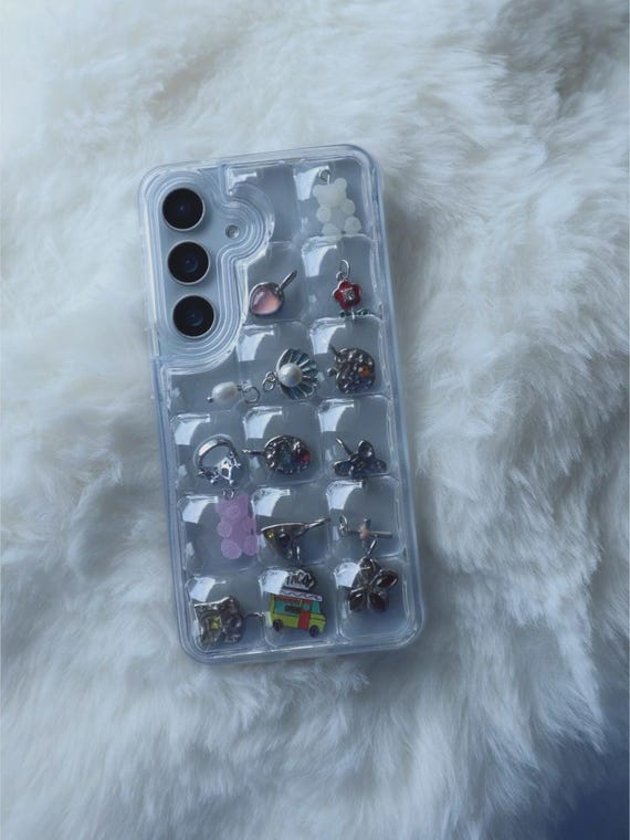 3D Pokopoko Case, Puffer Bubble Shaker Phonecase, Ice Cube Clear Samsung S24 25 Ultra Plus, Viral Spinns Japanese Charm/ Resins Case for DIY
