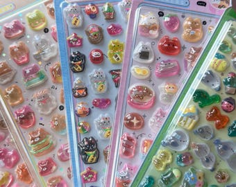 Naklejki BONBON Seal do samodzielnego wykonania, książeczka z naklejkami 3D z twardymi, puchatymi naklejkami Popseal, bąbelki bąbelkowe, żywiczne naklejki Decoden, album ze zdjęciami, prezent na powrót do szkoły dla dzieci
