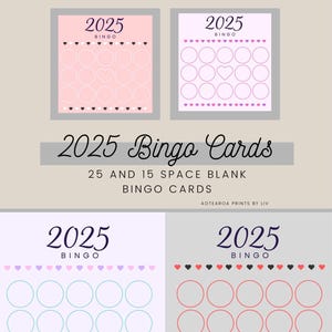 2025 Bingo Card Templates