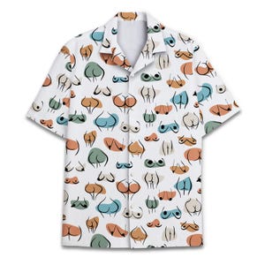 Retro Beauty Lady Hawaiian Shirt - Mens Short Sleeve Button Down