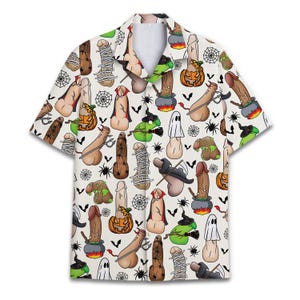 Funny Halloween Costume Hawaiian Shirt: Novelty Button-Down