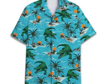 Crocodile Hawaiian Shirt: Funny Tropical Party Vibes Button Down