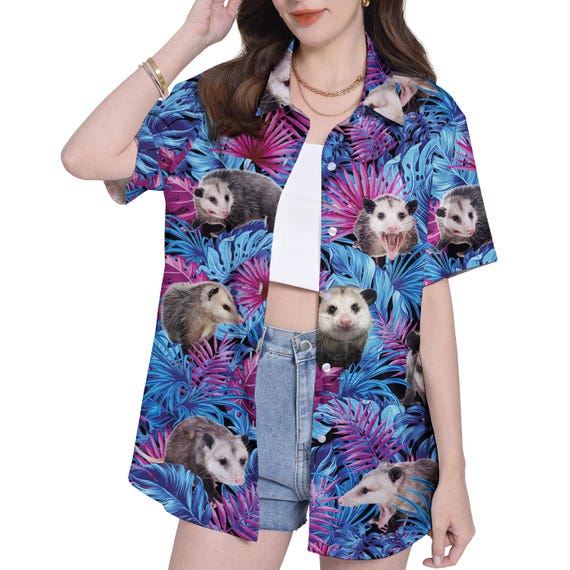 Oisix TAKAYAMA 9 ユニフォーム XL　レプリカシャツ Womens Floral Tropical Opossum Hawaiian Shirt - Etsy Israel