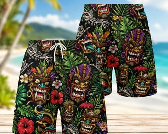 Roxy Boardshorts 2000s Floral Print Blue Cotton Surf Shorts Pink
