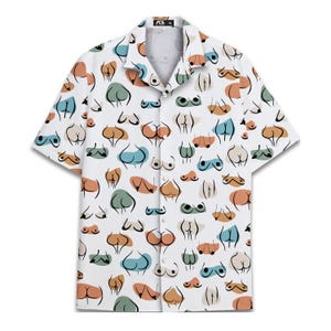Retro Beauty Lady Hawaiian Shirts For Men Shirt Casual Mens Hawaiian Shirts Short Sleeve Button Down Shirt Men 3
