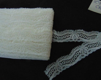 Cream Chenille Style Cotton Lace Trim 20mm Wide Per Metre
