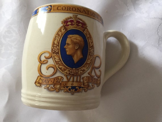 Edward V111 coronation mug 1937 made by Myott 3.5 inches high | Etsy