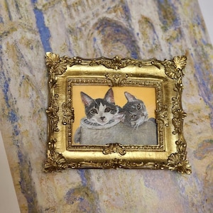 Pet Memorial, Dog Portrait, Cat Portrait, Custom Hand Painted, Mini paintings, Gift For Pet Owner, Vintage Photo Frames, Pet Gift, Artwork