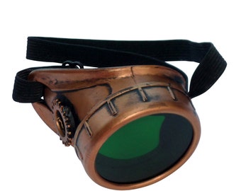 Steampunk goggles monocle eyepatch costume biker glasses green | Etsy