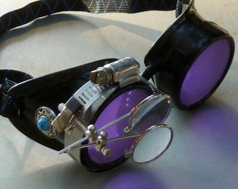 Steampunk Goggles-steampunk costume-accessories Burning Man goggles- Mad Scientist Victorian Limited SSS-black