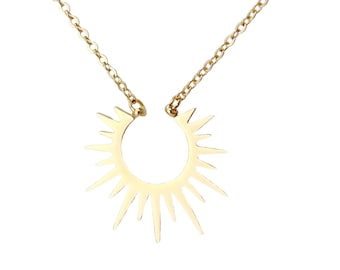 Sunburst necklace, delicate sunburst necklace, gold sun layered necklace, spiritual jewelry, bestfriend gift