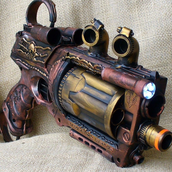 Steampunk Gun Nerf Maverick N-Strike Victorian Gothic