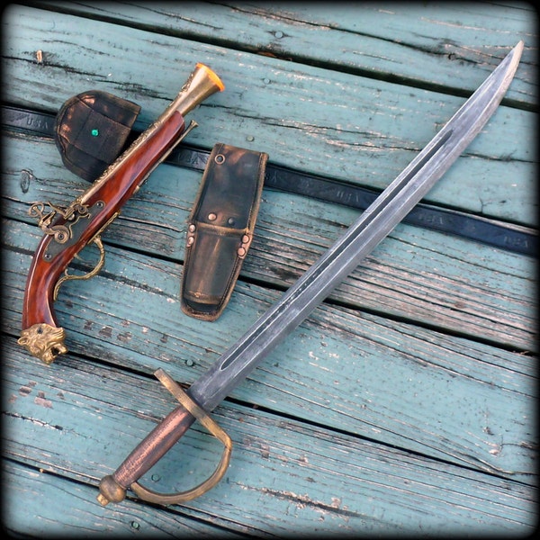 Steampunk  Gun Holster BELT  KNIFE sword Apocalyptic Pirate flintlock gothic pirate -LIMITED