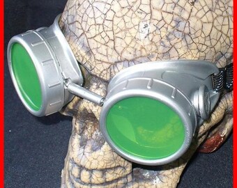 Steampunk Goggles Glasses AVIATOR cyber gothic lenses---SL-- Time Travel Crazy Scientist's Oculo-Vision Tool