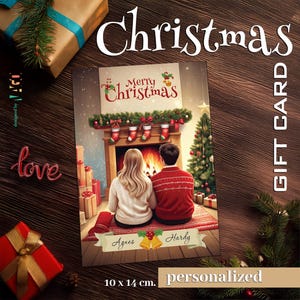 Personalisierte Weihnachtsgeschenkkarte, Geschenkkarte, Frohe Weihnachten Karte, Postkarte