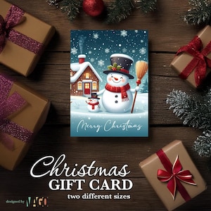 Weihnachtsgeschenkkarte, Geschenkkarte, frohe Weihnachten Karte, Postkarte