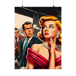 Póster retro, impresión artística vertical mate vintage de los años 50, decoración de pared, decoración de oficina en casa, póster de habitación, 11 x 14 pulgadas, 12 x 16 pulgadas, 18 x 24 pulgadas