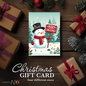 Weihnachtsgeschenkkarte, Geschenkkarte, frohe Weihnachten Karte, Postkarte