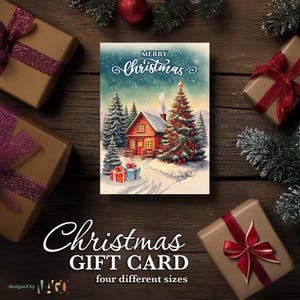 Cartão de presente de Natal, Cartão de presente, Cartão de feliz Natal, Cartão postal