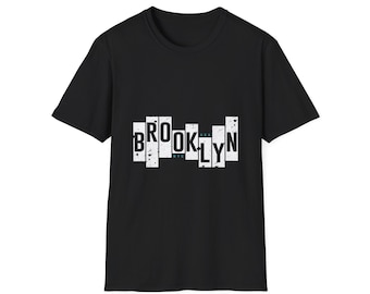 Brooklyn Rising: Urban Typography Art, NYC Street Style, Minimalist Graphic Design, Grunge Texture Poster , Everyday Wear, Tshirt