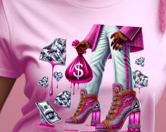Pink Money Drip PNG | Boss Babe Glam Illustration | Hustle Wealth Fashion Art (Digital Download)