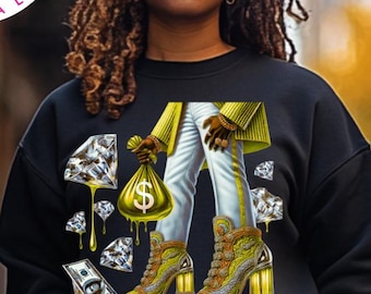 Gold Money Drip PNG | Hustle Glam Fashion Illustration | Boss Babe Wealth Art (Digital Download)