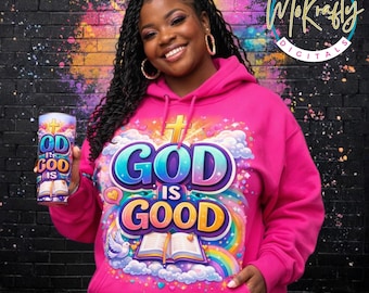 Gott ist gut PNG | Christlicher Glaube Design | Religiöses Shirt PNG | Evangelium Zitat DTF Sublimation Digitaler Download