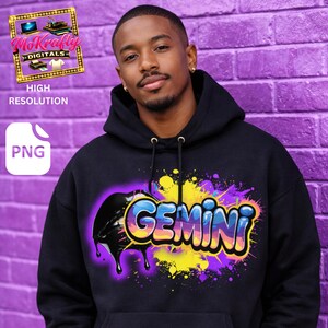 Tweelinggraffiti, png-bestand | Ombre Zodiac Lips-sublimatie (digitale download)