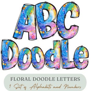 Letras florales dibujadas a mano PNG - Paquete de letras prediseñadas del alfabeto floral de acuarela - Alfabetos florales dibujados a mano - Diseño de conjunto alfa de sublimación V2