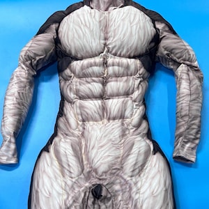 Husky Cosplay Tiere Muskel Anzüge Benutzerdefinierte Cosplay Husky Kostüm Party Cosplay Anzug Handgefertigte Cosplay Schwarz Grau Muskel Outfit
