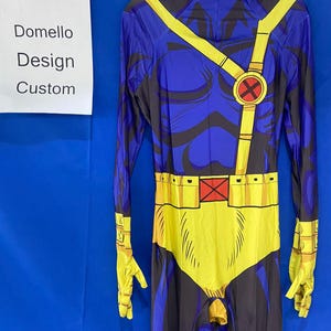 X-Men Cyclops Blue Cosplay Costume Custom Jumpsuit Custom Made Bodysuit Catsuit Cartoon Character Suit Halloween Party Design