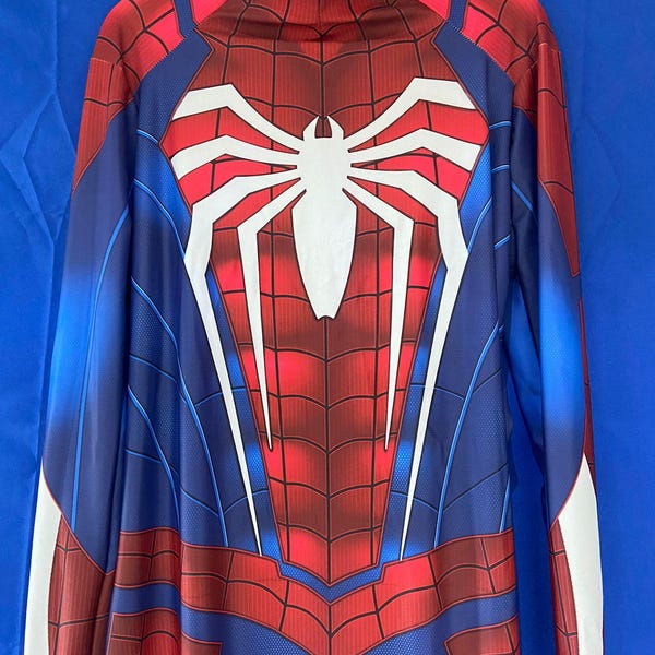 Tuta Intera Spiderman Per Bambino – Pigiama Costume Rosso E Blu Con Cappuccio, Taglia 6 Mesi - 2