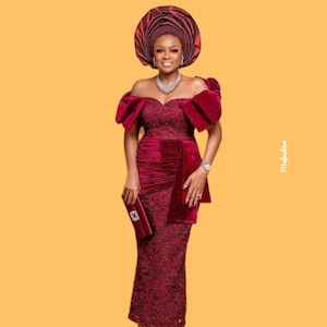 African lace dress, lace fabric, lace style, women clothing, lace designs, Church dress, bridal styles, traditional wedding dress