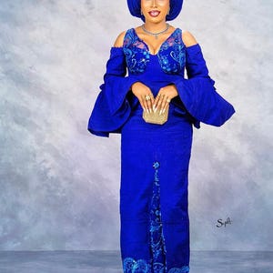 Aso oke traditional clothing, Aso oke design,Aso oke fabric, Aso oke styles, Wedding guest dress, African clothing, women fashion wears